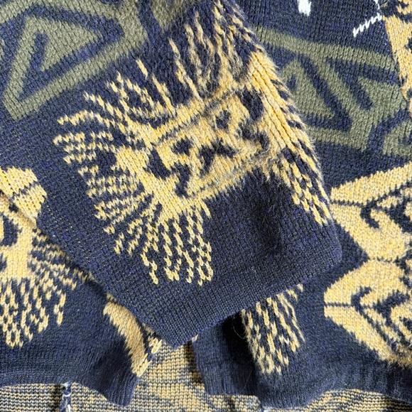 Tejidos Atahualpa Deer Aztec Print XL Wool Hoodie Zip Up - Picture 9 of 14